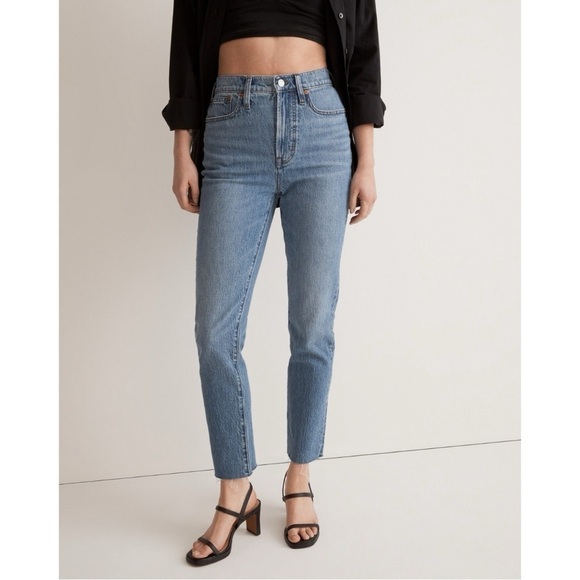 Madewell Perfect Vintage Jeans Raw Hem High Rise Classic Casual Preppy Denim 26 - Picture 13 of 13